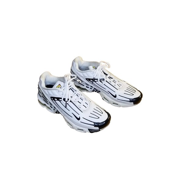 Nike Air Max Plus 3 TN Men’s Size 6 White Leather Black Running Shoes CK6716-100